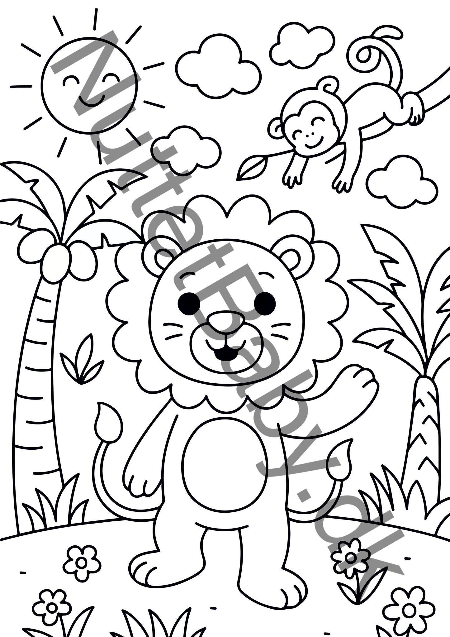 Løve i junglen farvelægning