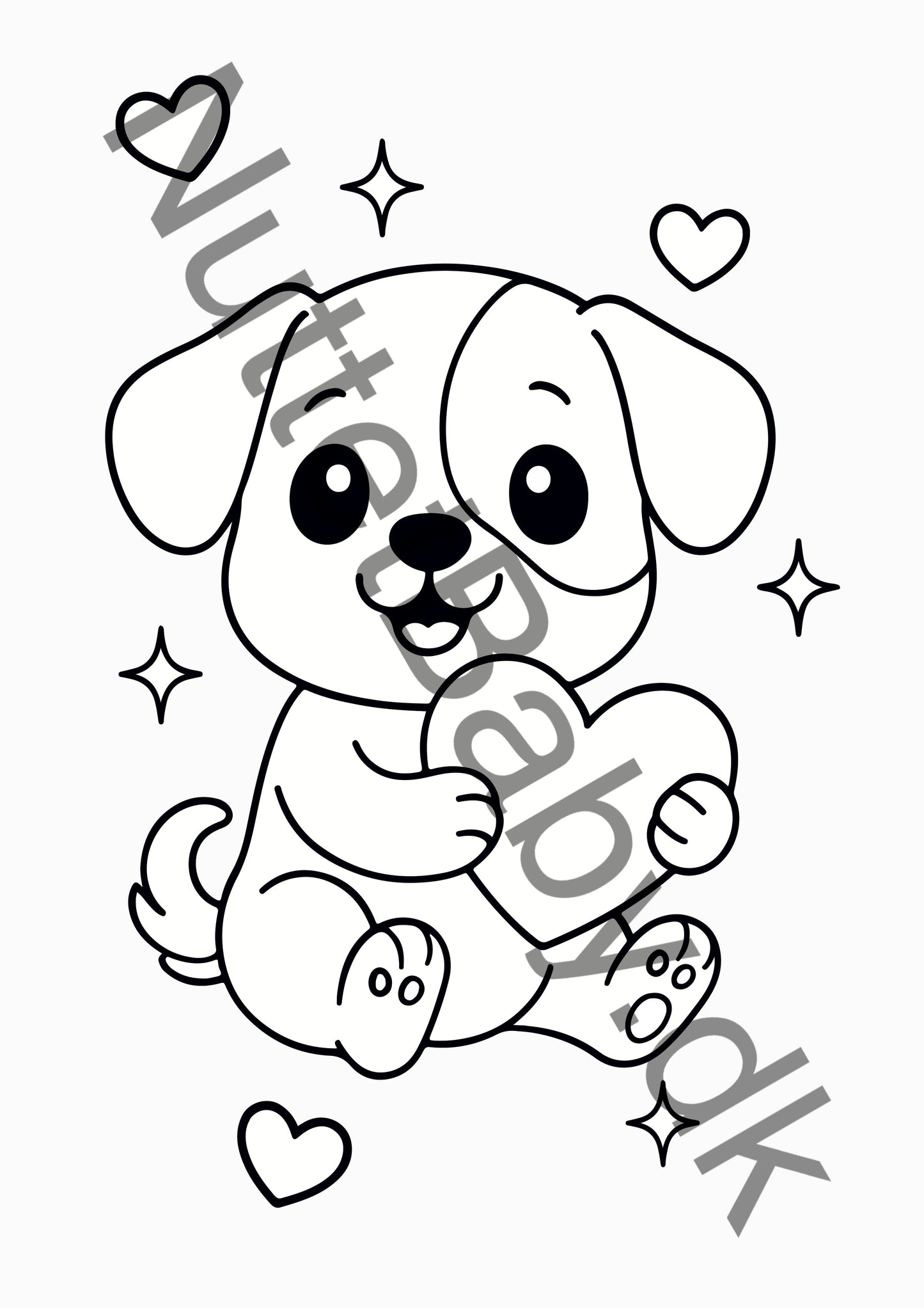 Hundehvalp med hjerte farvelægning