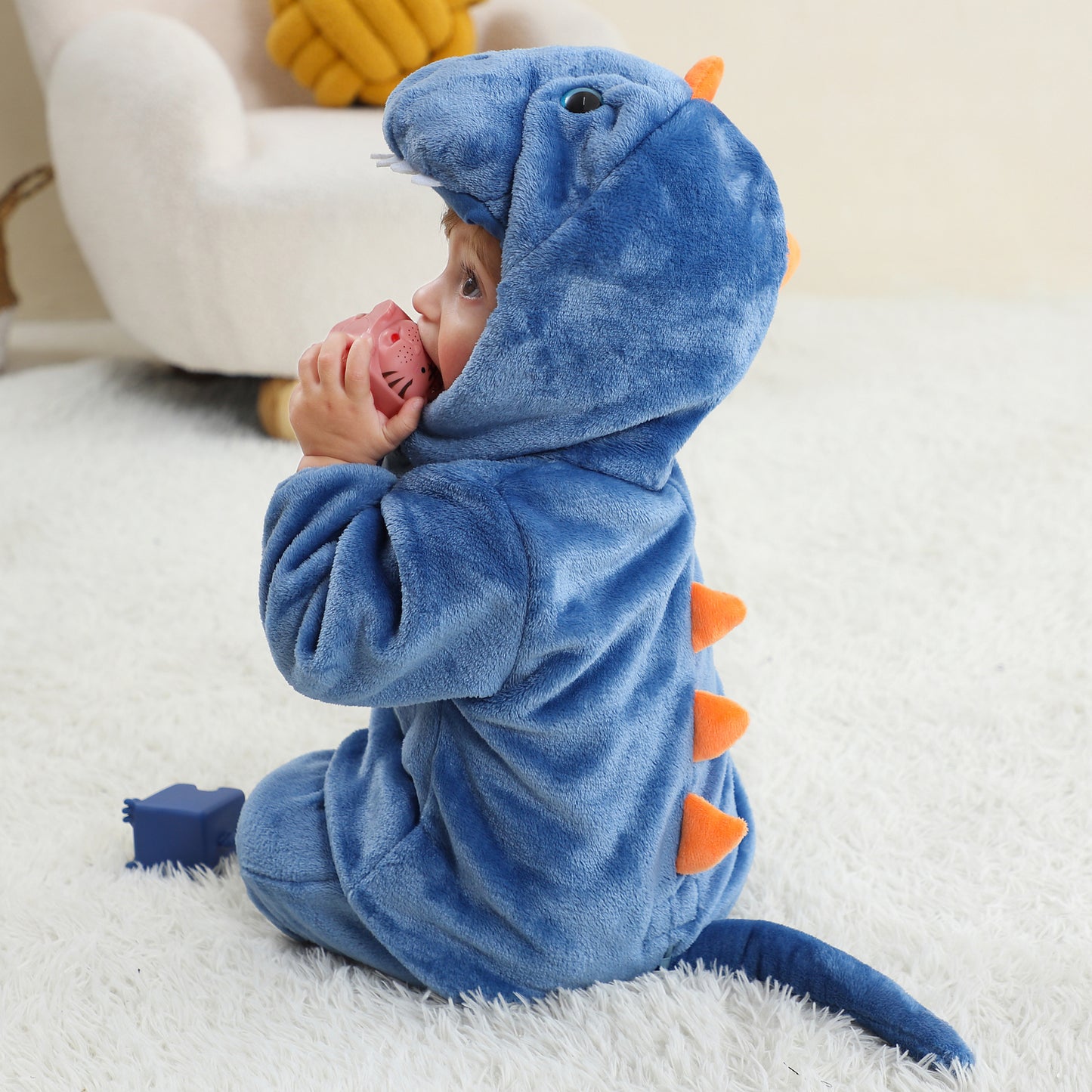 Blå T-Rex-dräkt för barn
