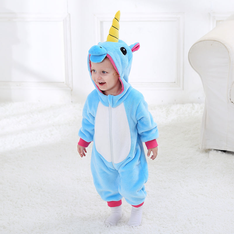 Ljusblå Enhörningsdräkt för Barn 0-6 år