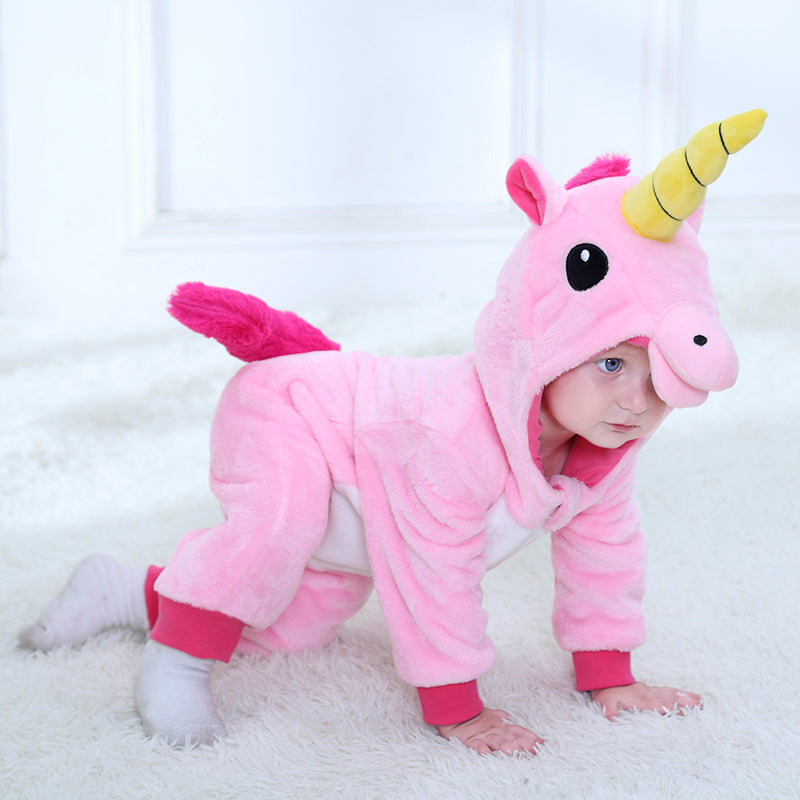 Lyserød Enhjørning Kostume til Børn 0-6 år