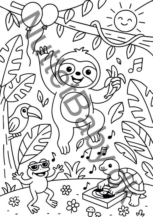 Dovendyr i junglen farvelægning