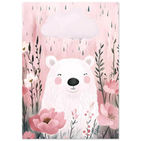Bamse i blommor affisch