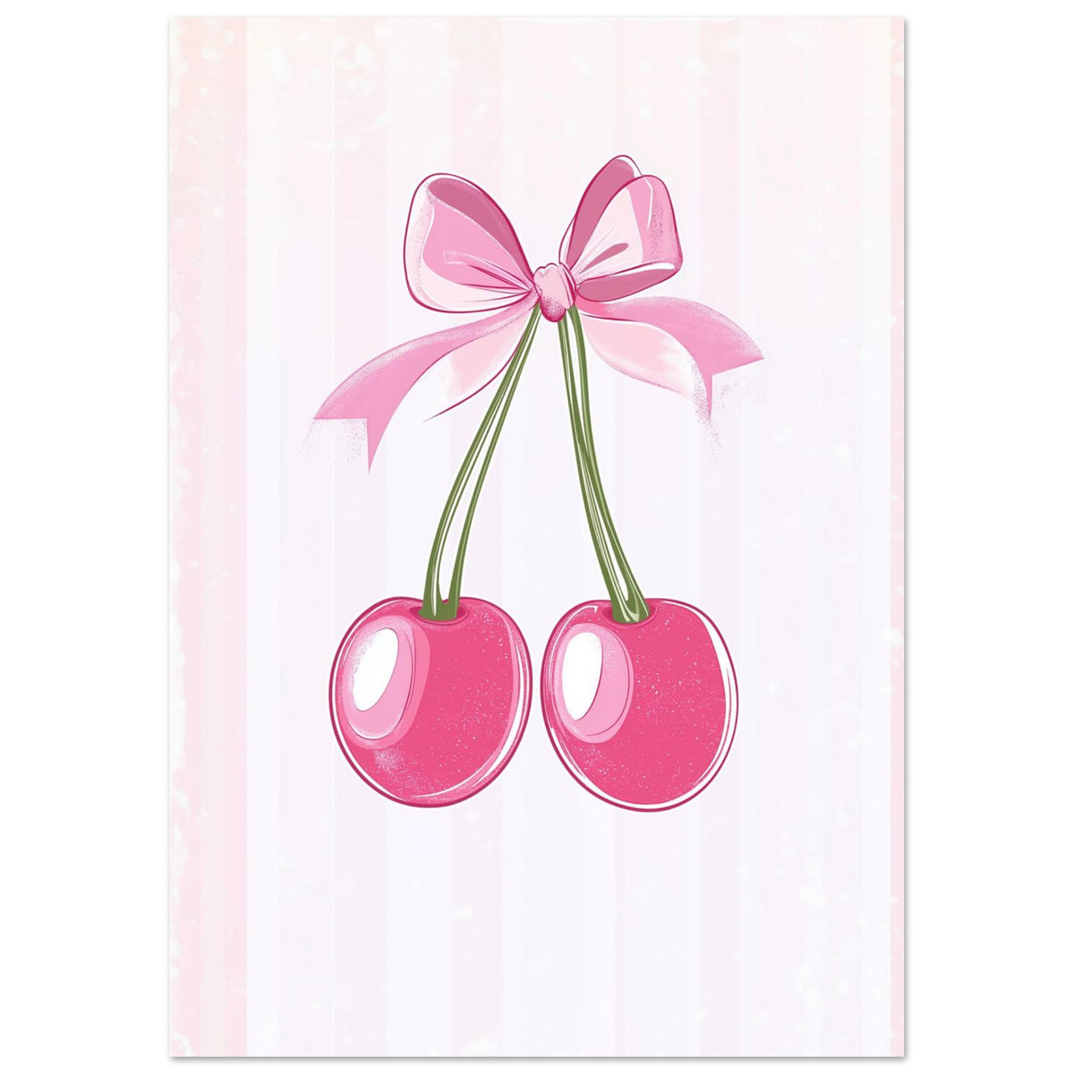 Körsbär med rosa rosett poster