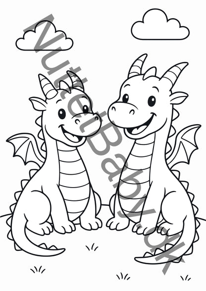 To glade drager farvelægning