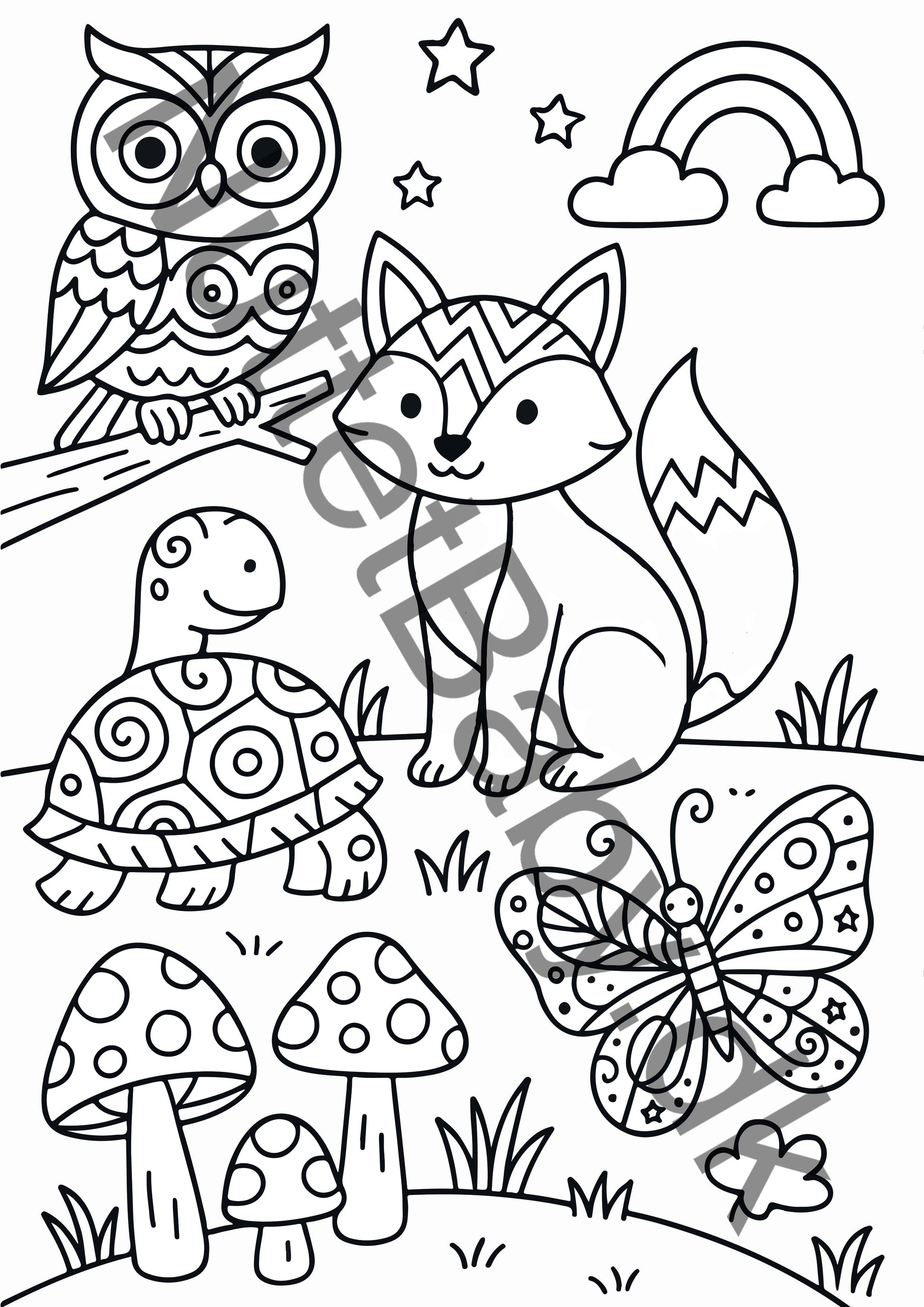 Dyr i skoven farvelægning