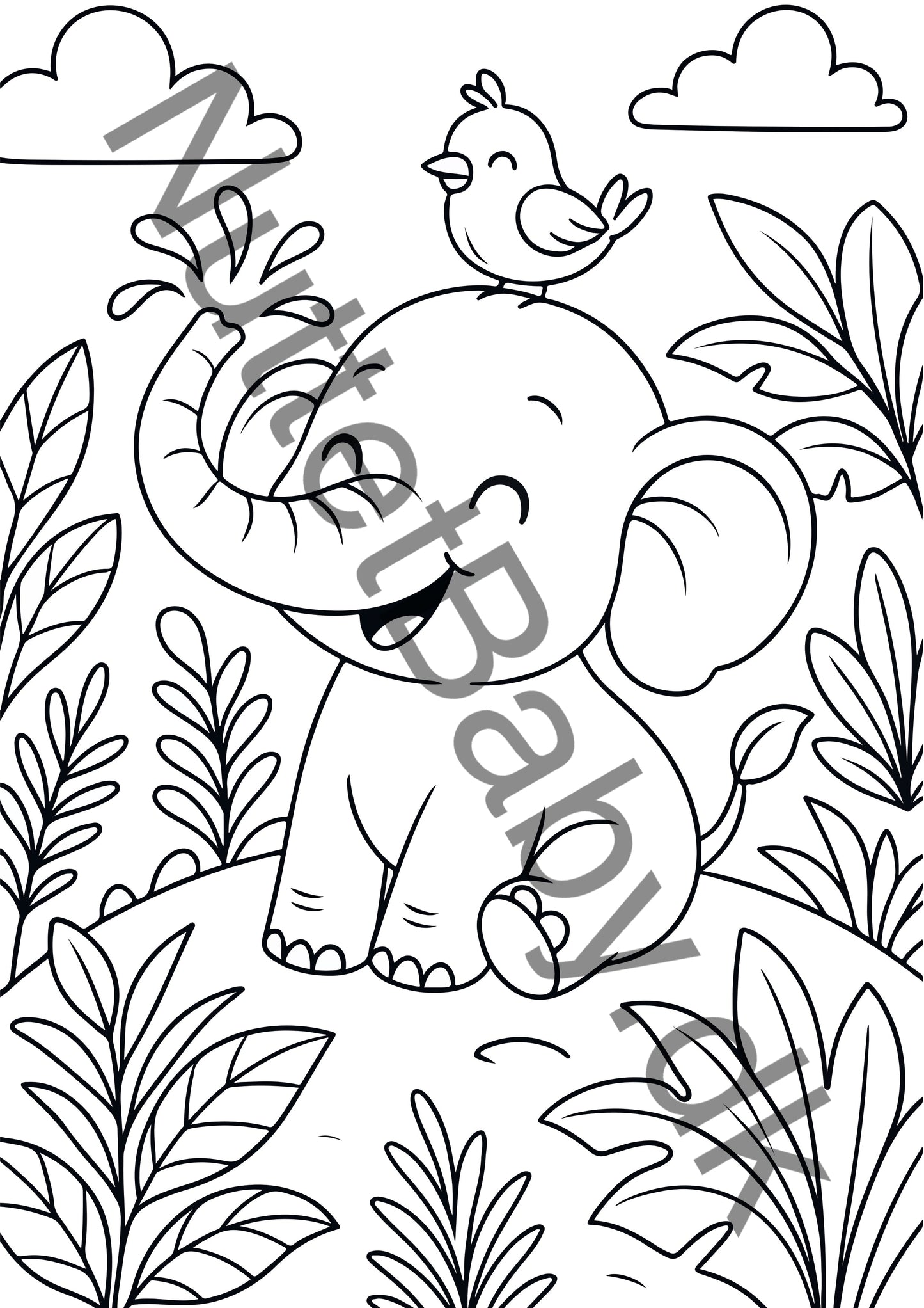 Elefant i junglen farvelægning