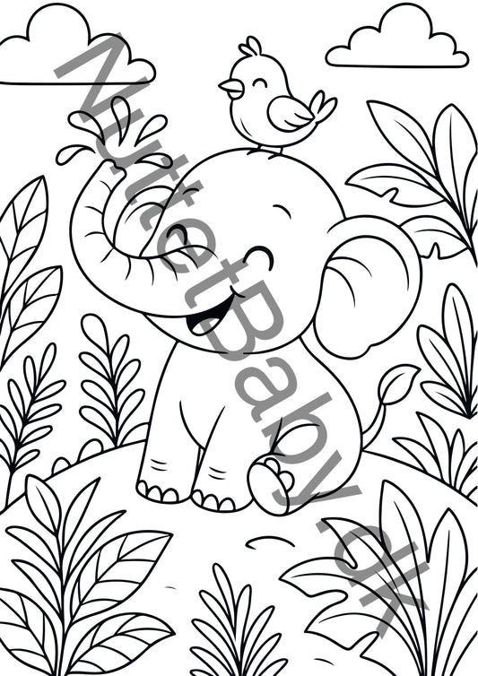 Elefant i junglen farvelægning