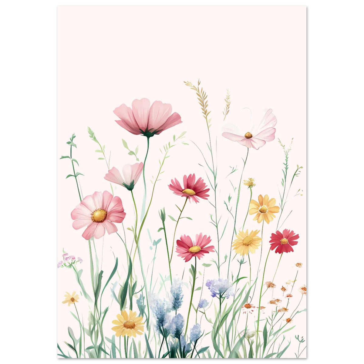 Färgrik Blomsterplansch