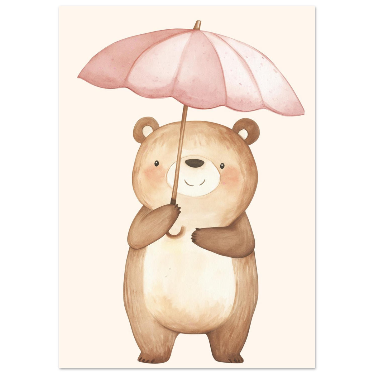 Nalle med paraply poster
