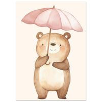 Nalle med paraply poster