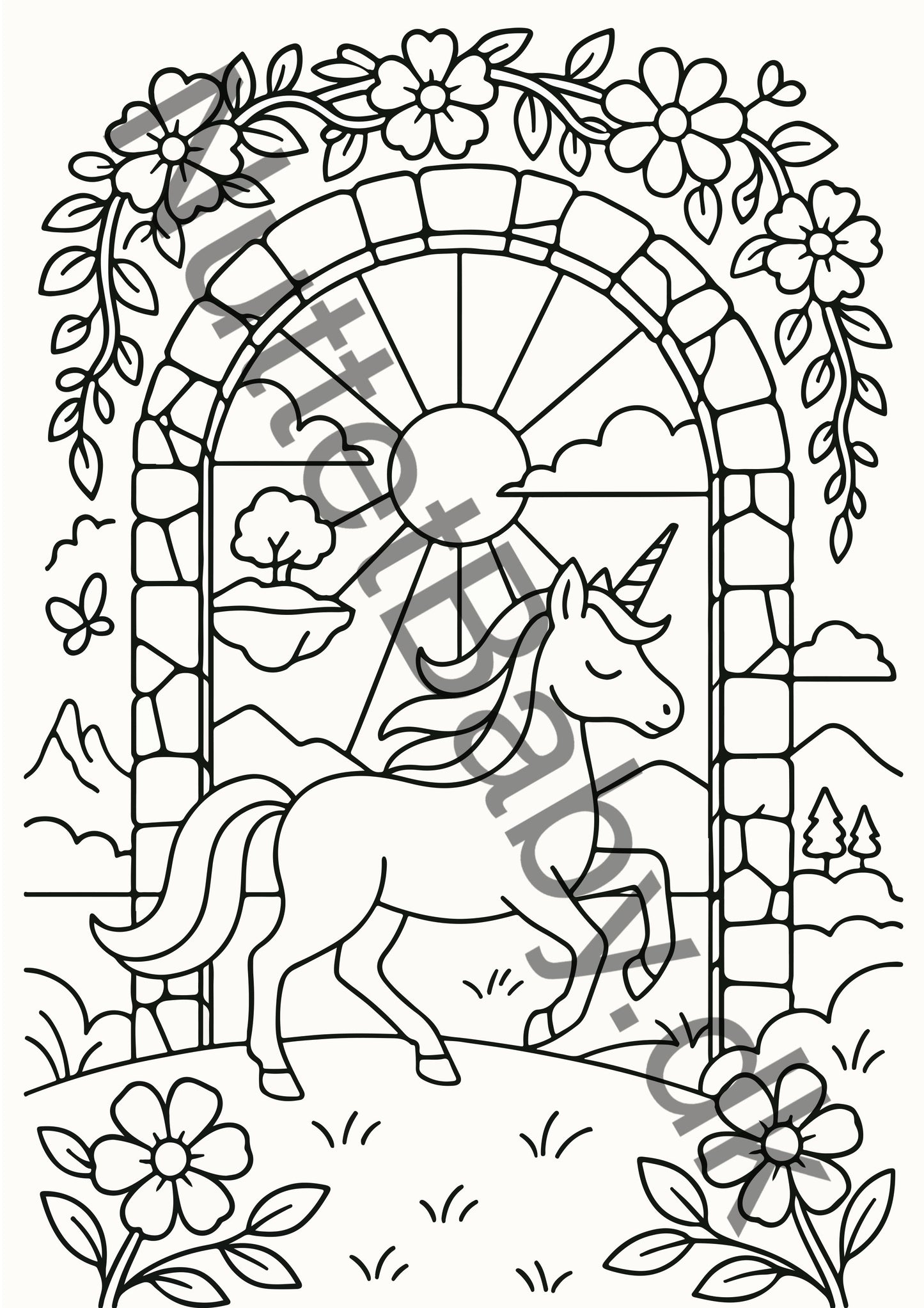 Enhjørning farvelægning