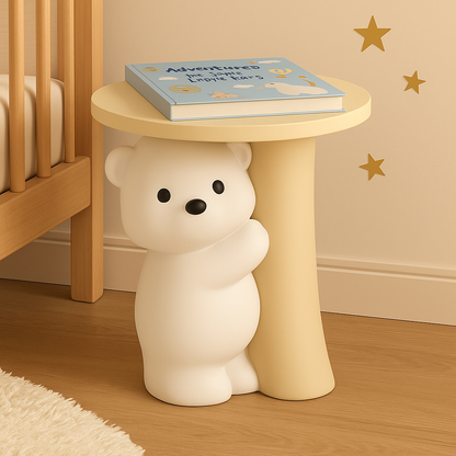 Sød bjørneformet natbord – dekorativt børnenatbordbord i harpiksdesign