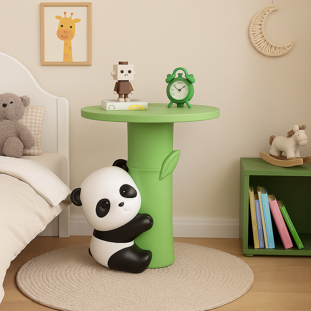 Sød panda natbord – dekorativt bambusdesign til børneværelset