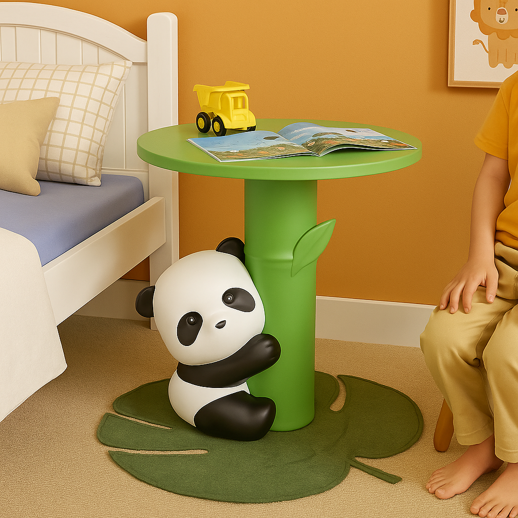 Sød panda natbord – dekorativt bambusdesign til børneværelset