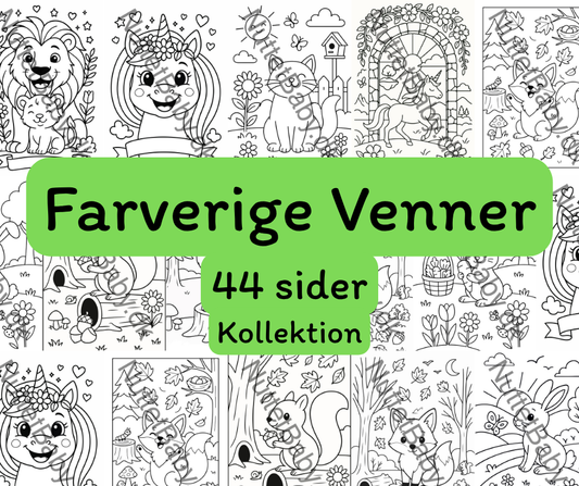 Farverige venner kollektionen - 44 sider til farvelægning