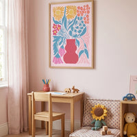 Pastellfärgad blomsterbukett poster