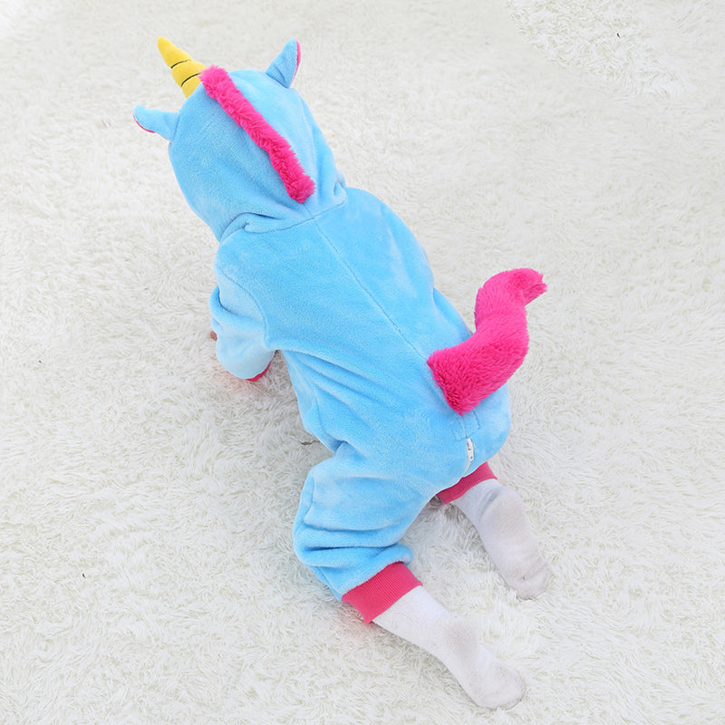 Lyseblå Enhjørning Kostume til Børn 0-6 år