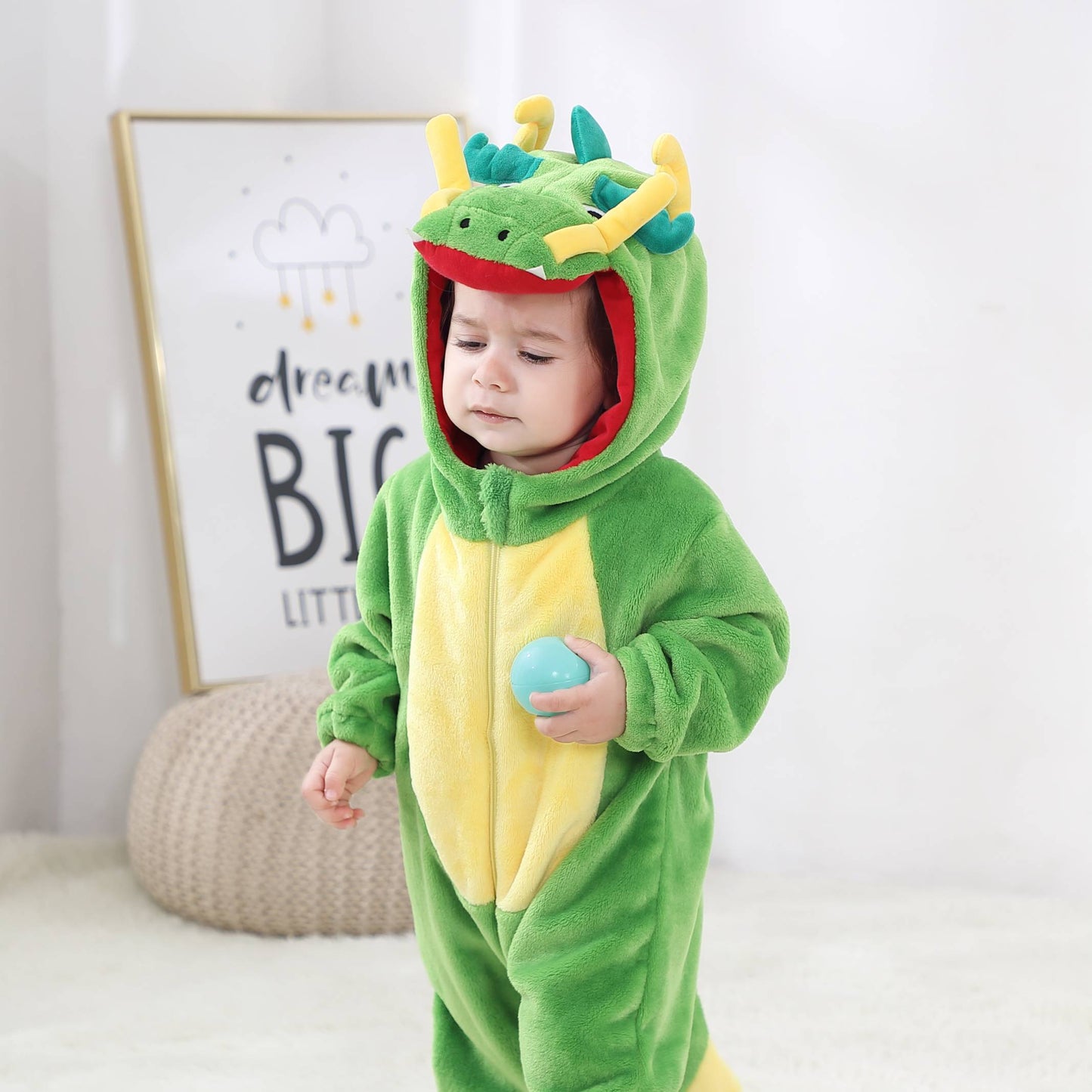 Grön drake-dräkt för barn