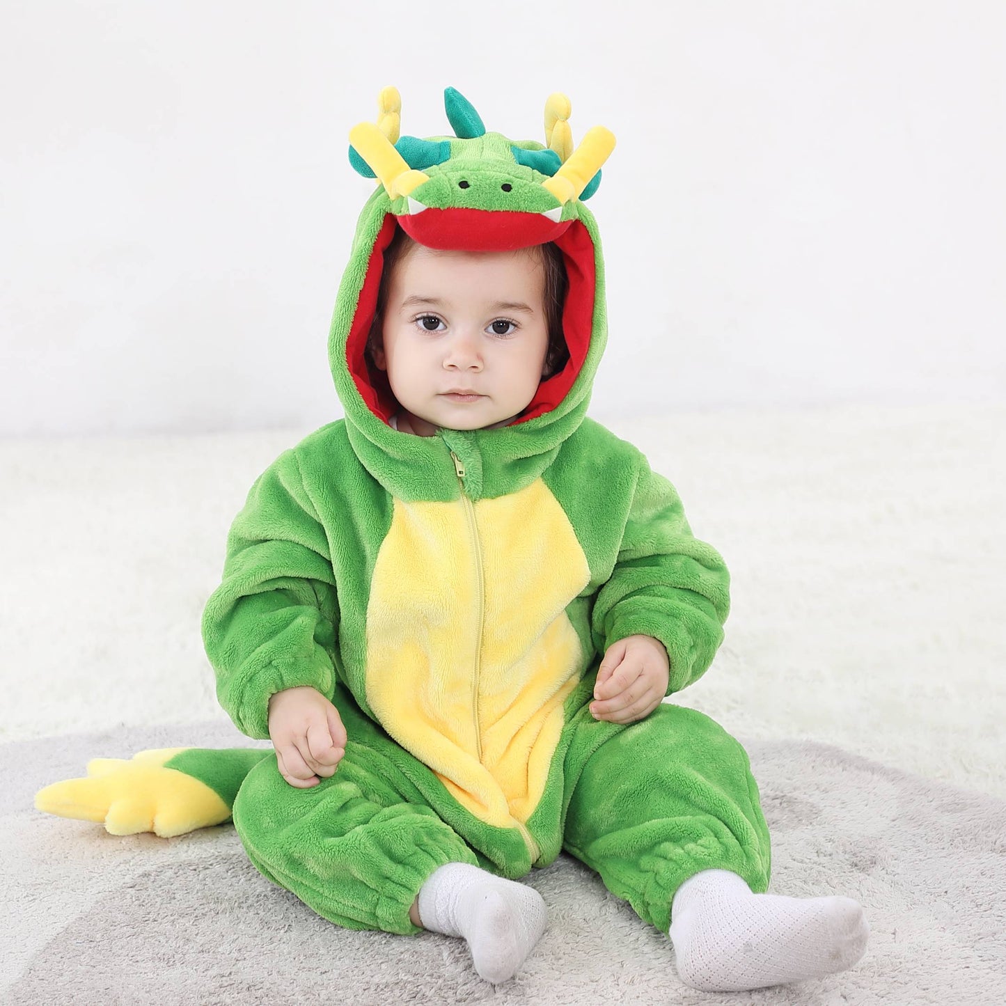 Grön drake-dräkt för barn