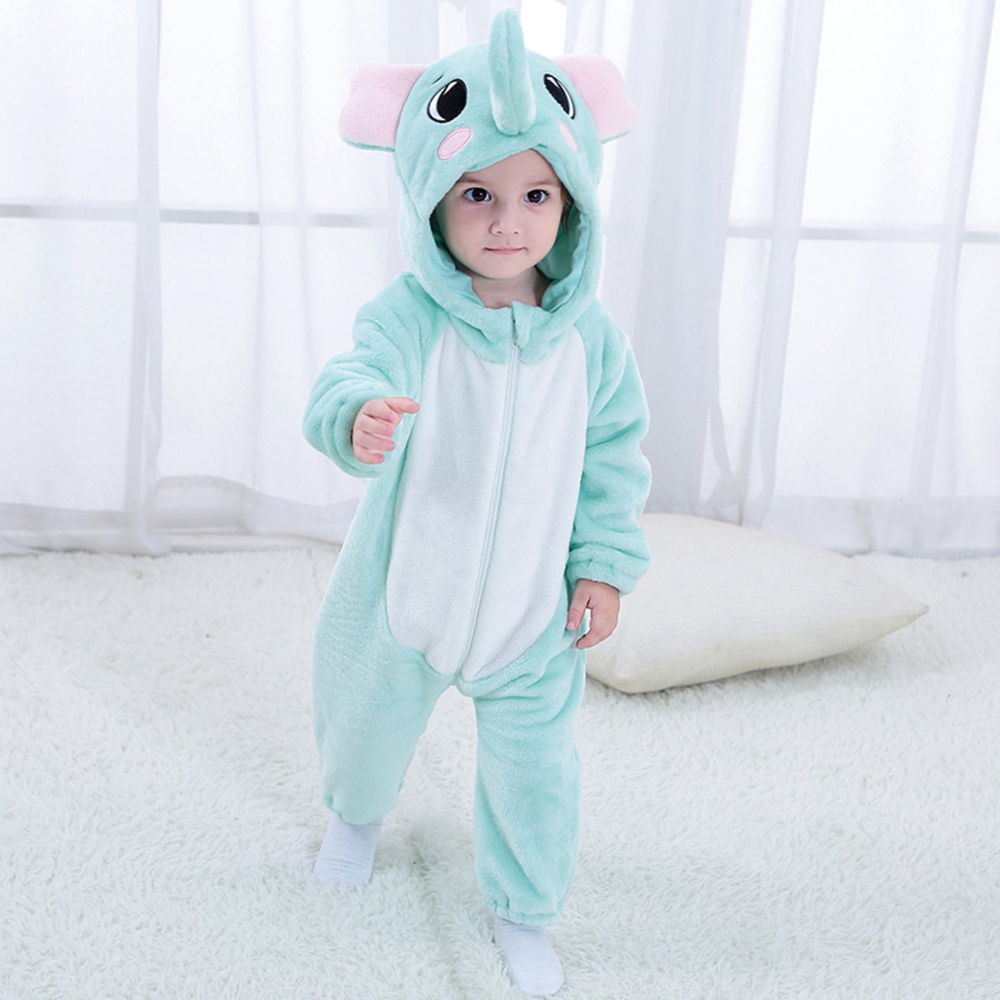 Blå Elefant Kostume til Børn 0-6 år