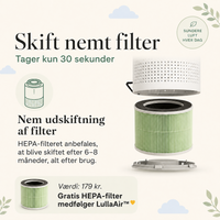 LullaAir Pro – nem udskiftning af HEPA-filter
