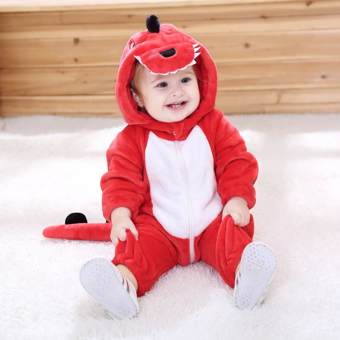 Rød T-Rex Kostume til Børn 0-6 år