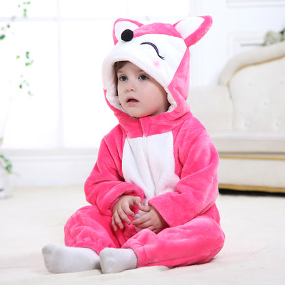 Lyserød Ræv Kostume til Børn 0-6 år