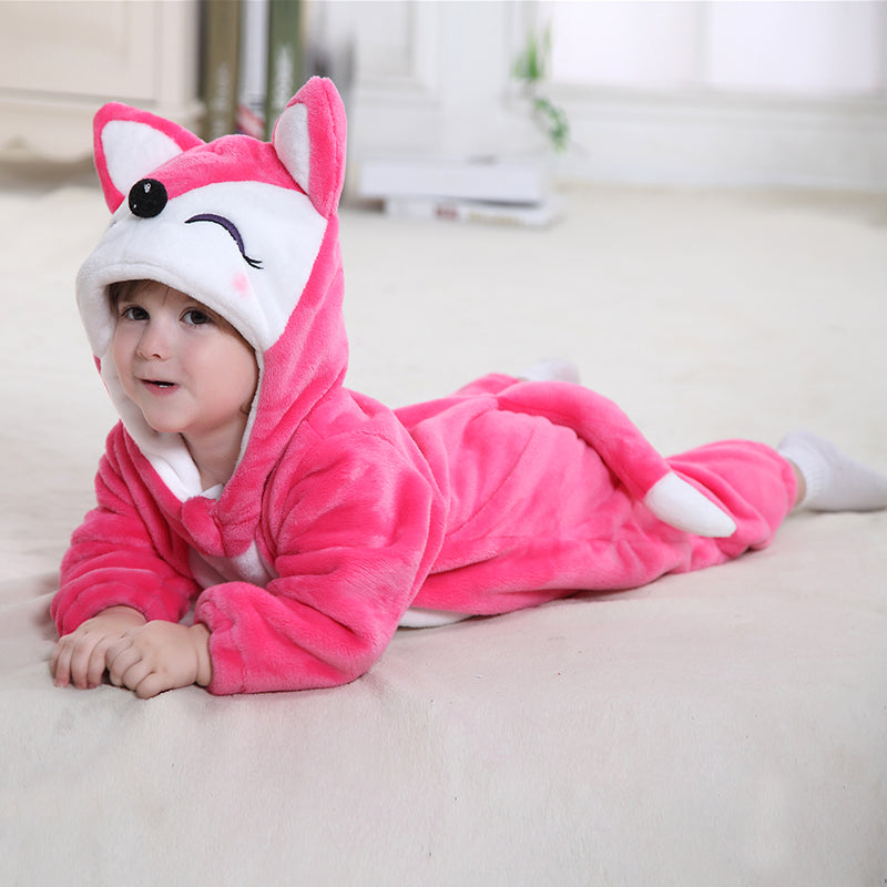 Lyserød Ræv Kostume til Børn 0-6 år