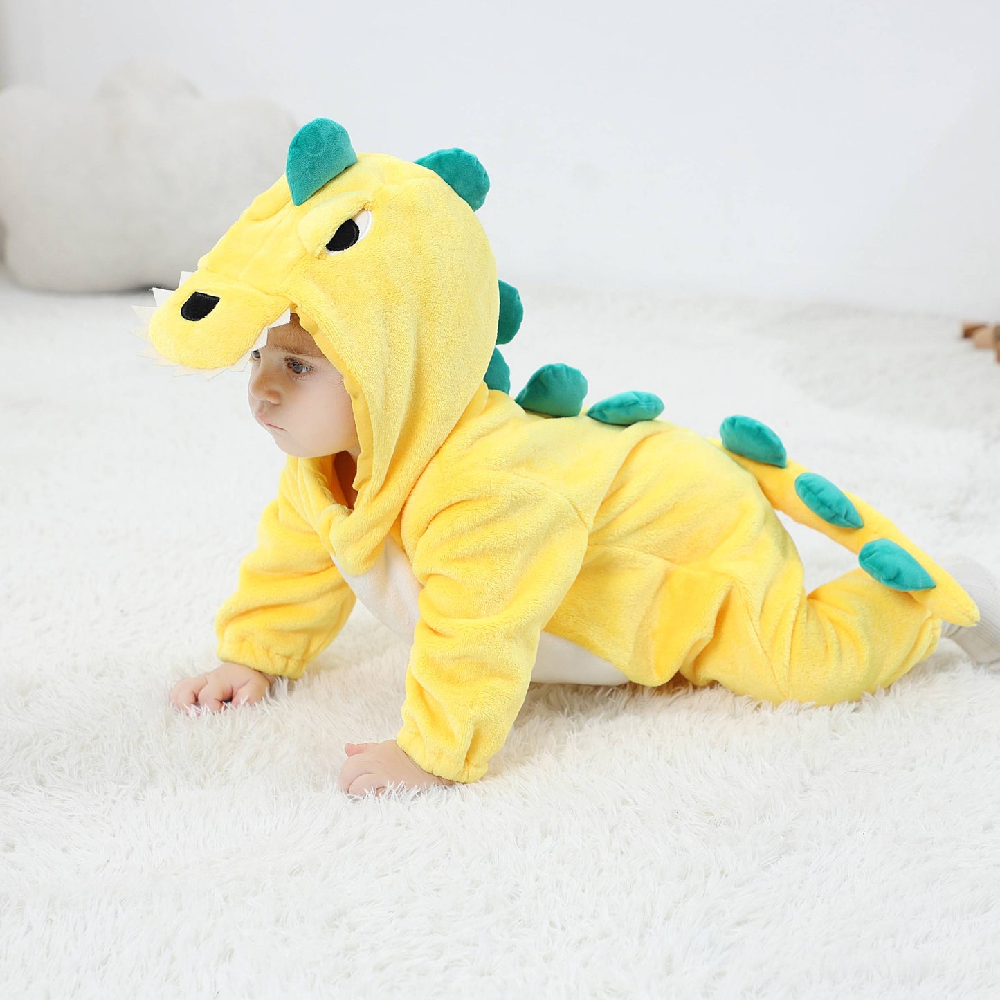 Gul T-Rex Kostume til Børn 0-6 år