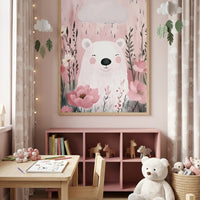 Bamse i blommor affisch